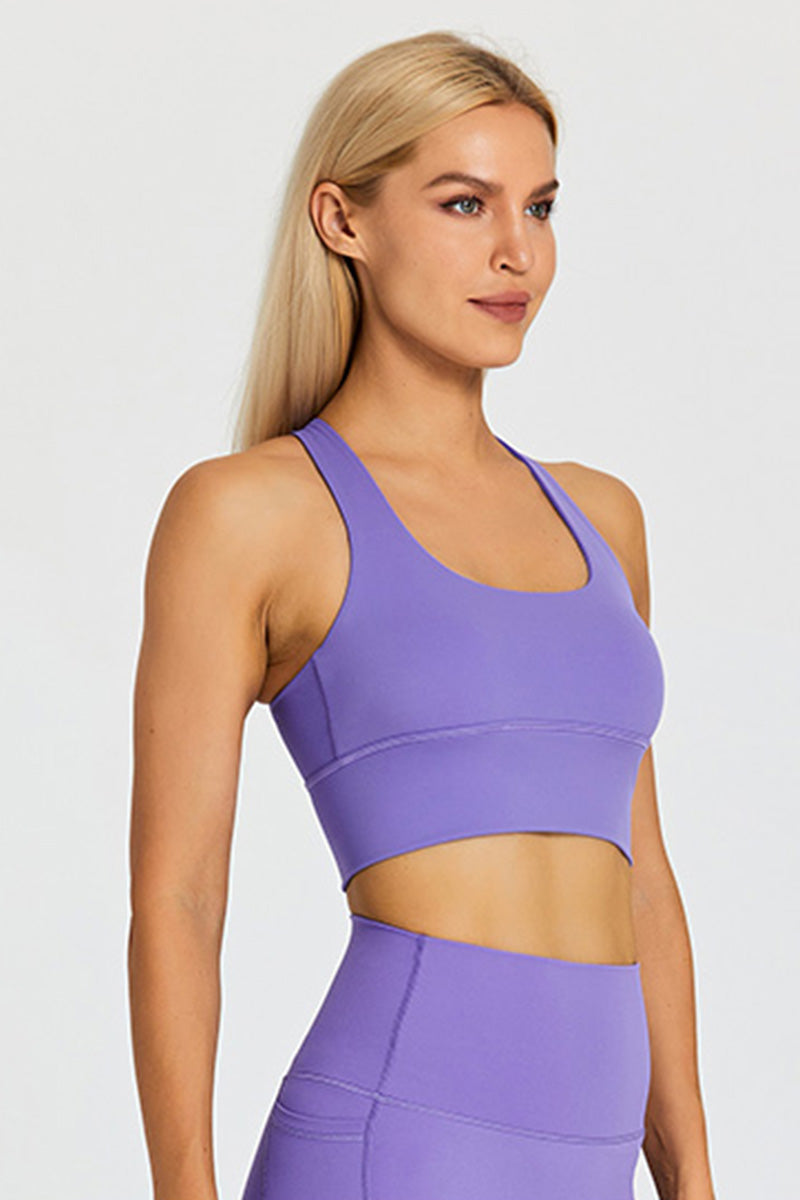 Detachable Chest Pad Cross-Back Sports Bra