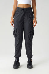 Women Mid-Rise Drawstring Leg Loose-Fitting Lightweight Quick-Drying Breathable Outdoor Workwear Sweatpants