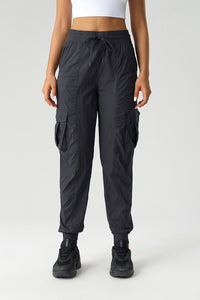 Women Mid-Rise Drawstring Leg Loose-Fitting Lightweight Quick-Drying Breathable Outdoor Workwear Sweatpants