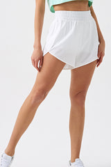 Women Eco Polyester Elastic Waist Loose Breathable Quick Dry Casual Sun Protection Running Sports Fitness Shorts