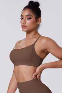Women's Crisscross Back Spaghetti Straps Quick Dry Sports Bra