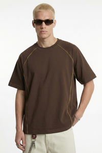 Men's Sporty Contrast-Stitch Raglan Short-Sleeve T-Shirt