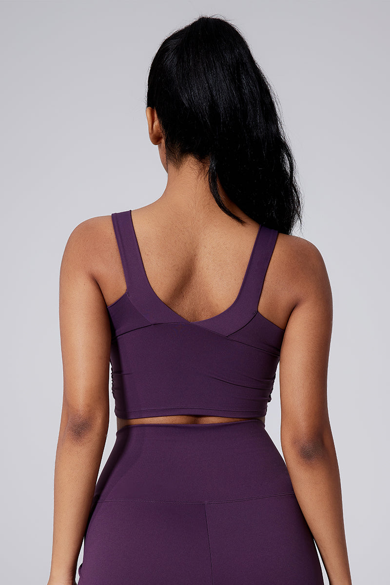 Women Open-Back Naked-Feel Yoga Built-In Bra Waist-Cinching Workout Tank Top