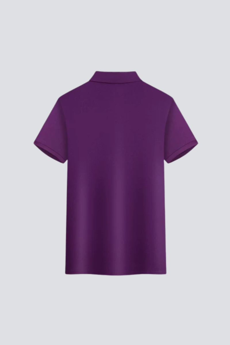 Men's Summer Solid Button Placket Polo Collar T-shirt