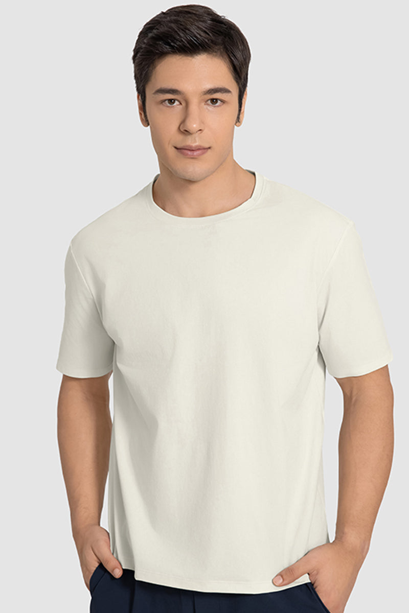 Men Round Neck Plain Breathable Loose Casual Sport Quick-Dry Short Sle ...