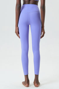 Solid high-waisted sports leggings