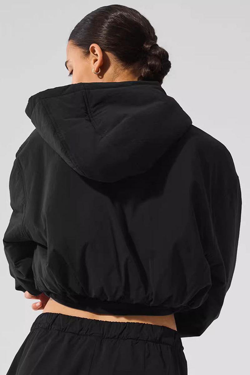 Women Hooded Fleece Casual Sport Jacket