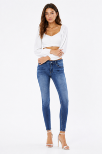 Women's Washed Stretch High Waist Slim Fit Skinny Jeans
