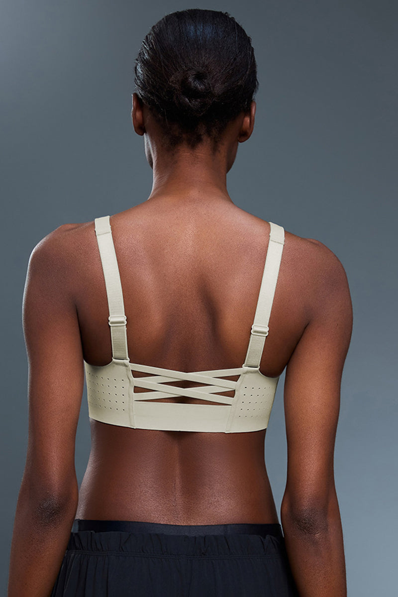 Women High-Impact Front-Zip Quick-Dry Seamless Sports Bra