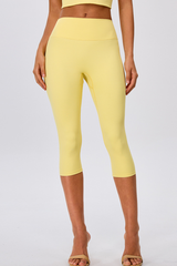 Women's No Front Seam Slim FIt Yoga Capri Leggings