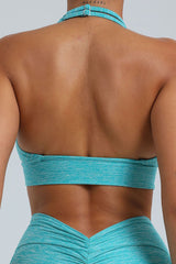 Women Adjustable Straps Hanging Neck Skinny Back Quick Dry Sports Fitness Running Yoga Bra