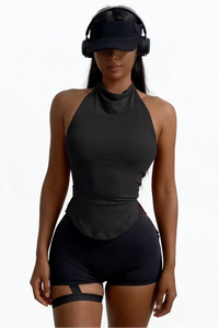 Women's backless sleeveless TankTop with chest pads