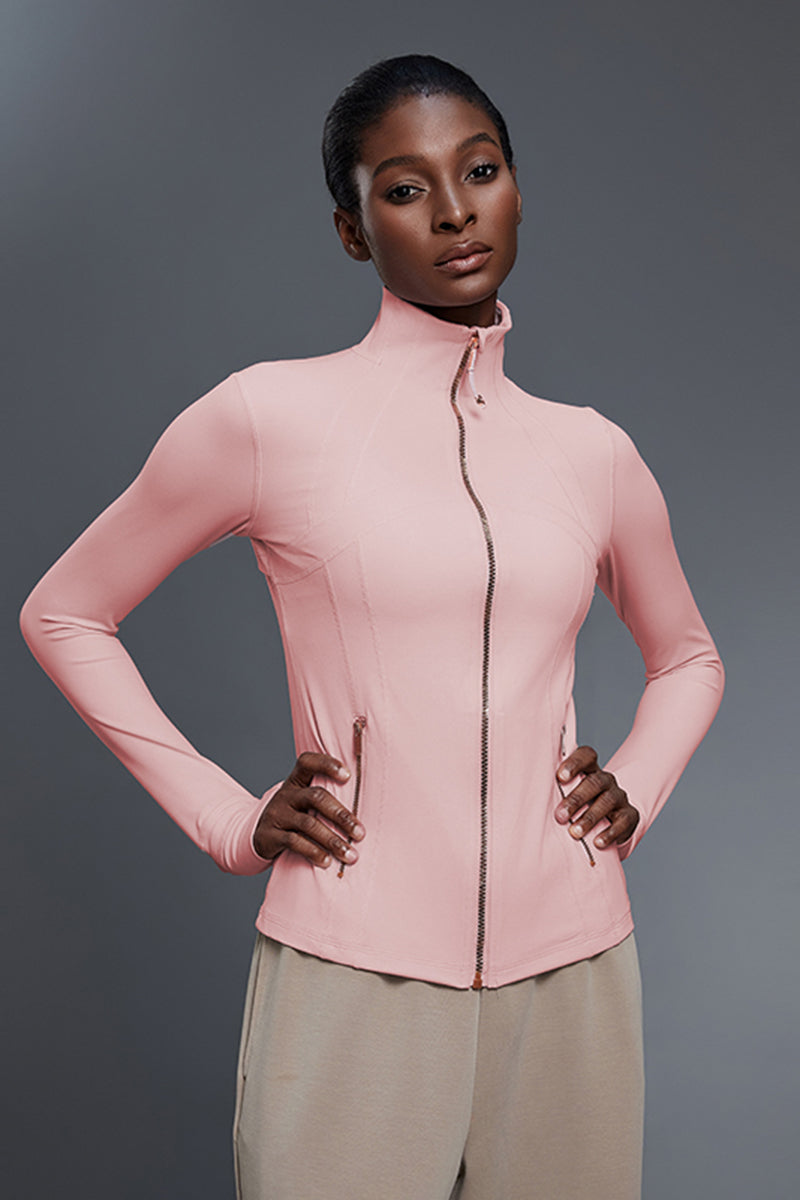 Women Slim-Fit Stretch Yoga Cycling Running Workout Jacket