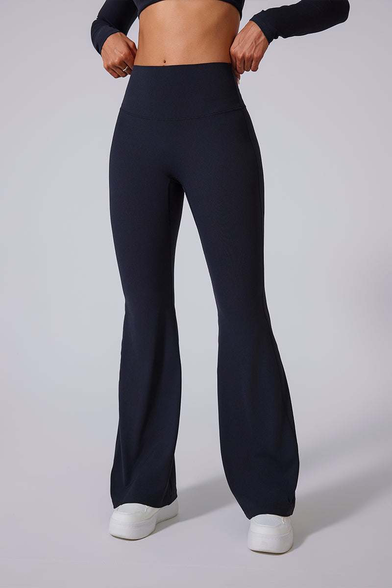 Women'S Brushed High-Waisted Shape-Fitting Athletic Skinny Flared Trousers