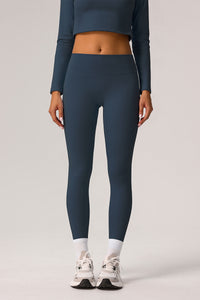 Women Solid Light Fleece Belly Controlling Sports Leggings