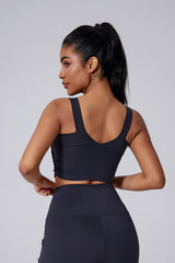 Women Open-Back Naked-Feel Yoga Built-In Bra Waist-Cinching Workout Tank Top
