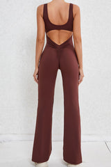Women Hollow Out Back Micro Peach Hip Lift Sports Fitness Yoga Bodysuit