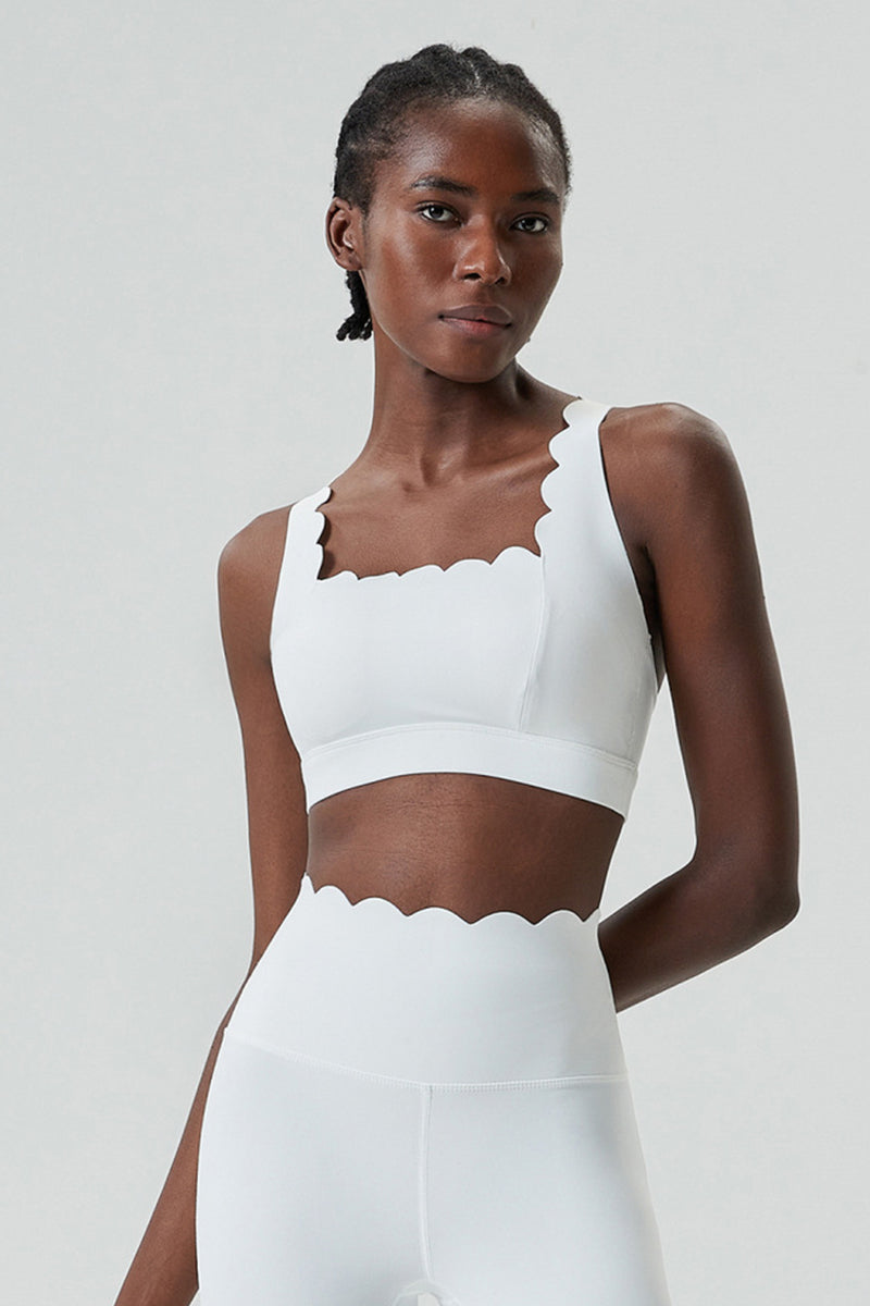 Women Wave-Edge Double-Strap High-Impact Quick-Dry Sports Bra