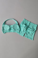 women's   high waisted Hanging sports bra& Leggings suits