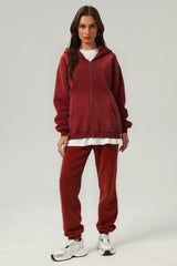 Unisex Fleece Zip-Up Hoodie Set: Pullover + Sweatpants