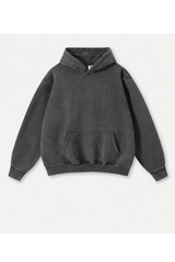 Heavyweight washed velvet hooded sweatshirt