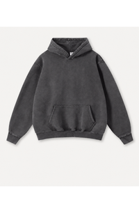 Heavyweight washed velvet hooded sweatshirt