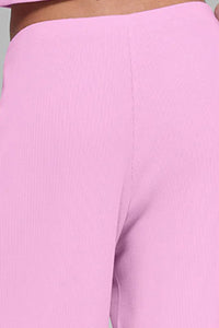 Women's Casual Top And Low-Rise Flowy Wide-Leg Pants Set