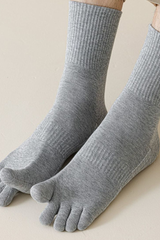 Men's High Stretch Anti-Odor Mid-Calf Five-Toe Socks