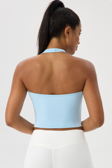 Women's Halterneck Deep V Backless Sports Tank Top