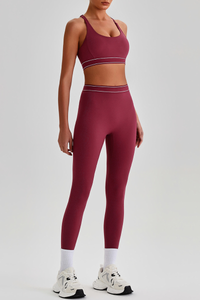 Women's Bare Feel Y-Back Bra & High Rise Yoga Leggings Set