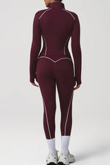 Women Yoga Set: Collared Jacket & Leggings