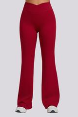 Women's Athletic Naked Feel Cross Waist Yoga Flared Pants