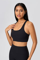 Women High-Elasticity Semi-Fixed Cross-Back Breathable Yoga Fitness Sports Bra