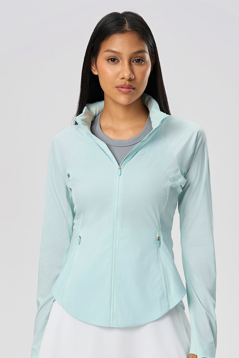 Women Cooling Uv50+ Slim-Fit Convertible Hood Outdoor Sun Protection Jacket