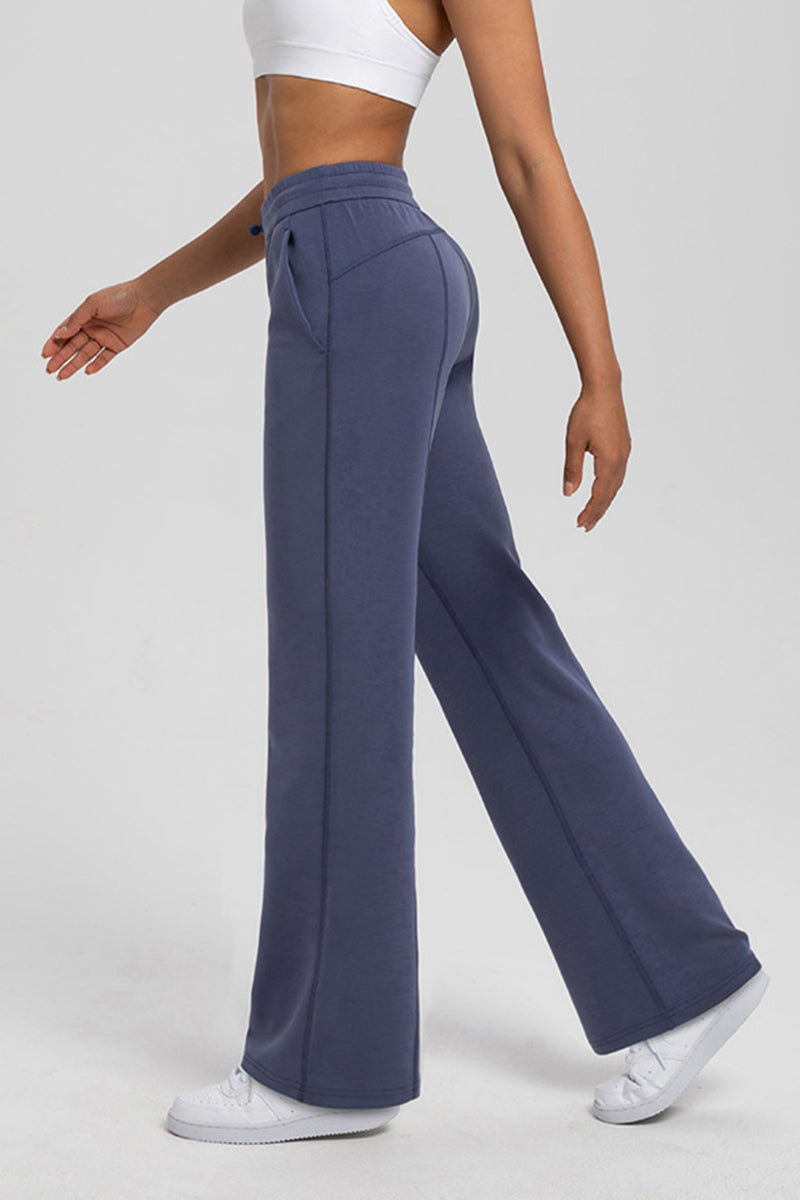 Women Modal Air Layer Loose Fit Yoga Straight Leg Pants