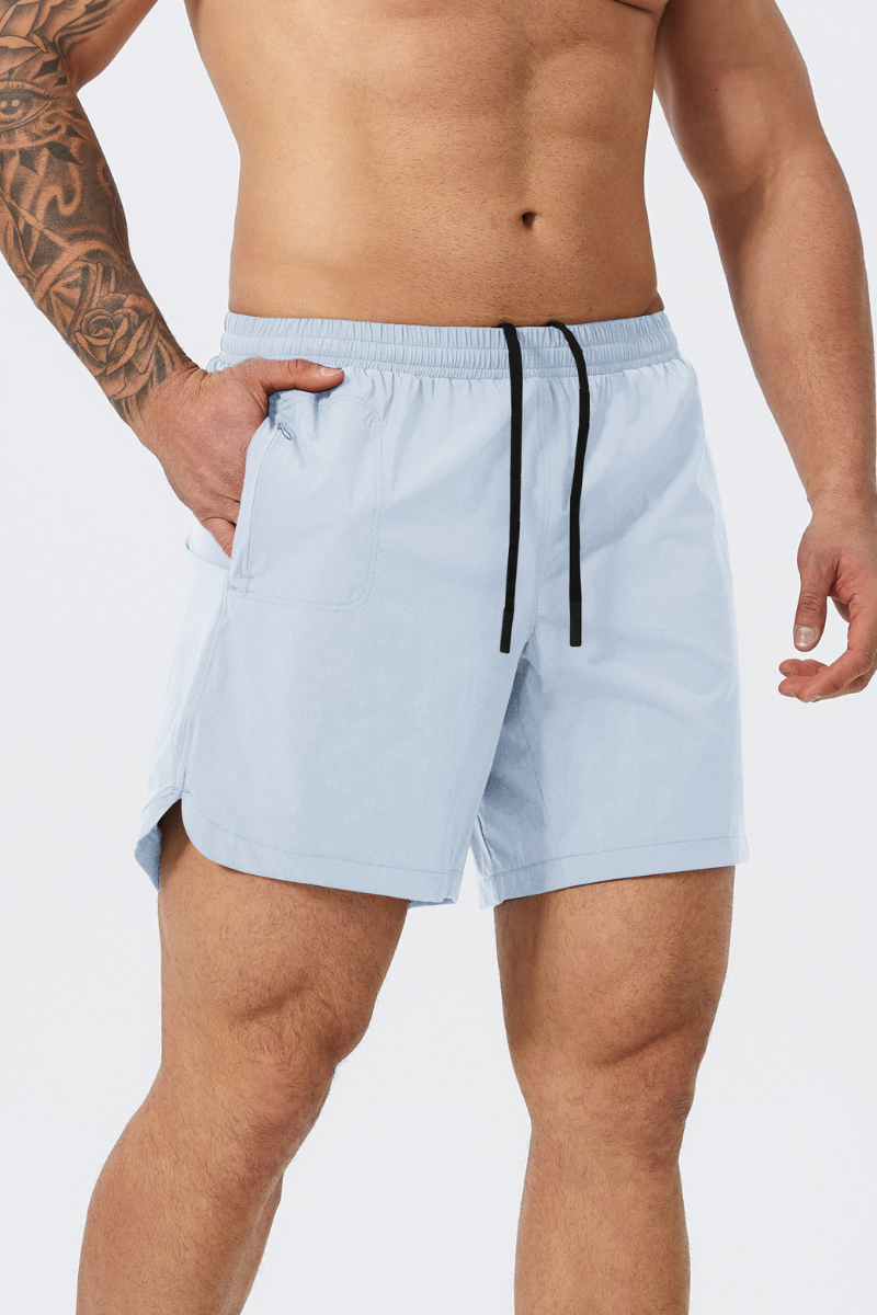 Men's Solid Quick-Dry Breathable Drawstring Sports Shorts
