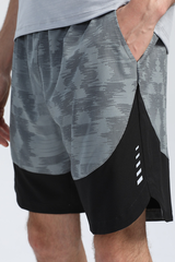 Men's Breathable Drawstring Running Shorts with Side Reflective Stripes