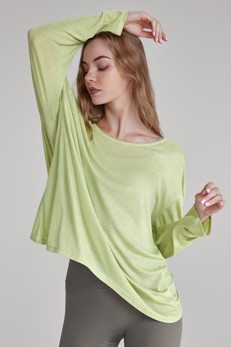 Women's Soft Breathable Backless Twist Loose Yoga Cover Up