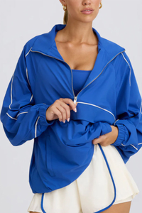 Women's Half-Zip Oversized Windbreaker Sweatshirt