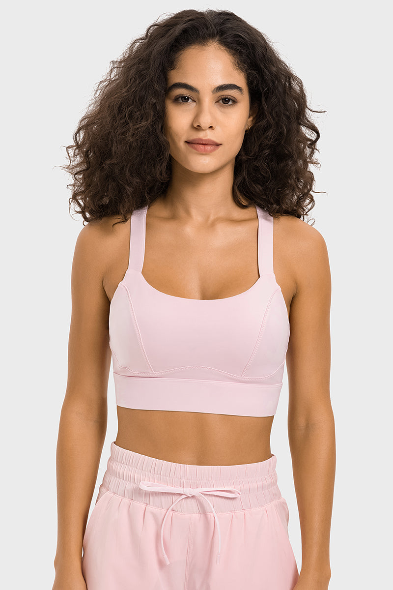 Women's High Stretch Gathering Clasp Sports Bra