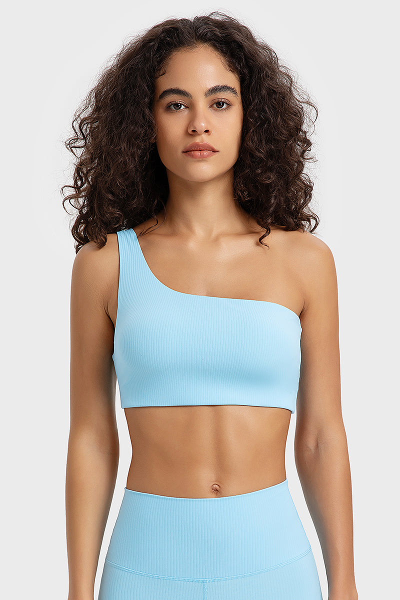 Women's Ribbed Single Strap Sports Bra