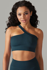 Women'S Seamless Ribbed One Shoulder Sports Bra