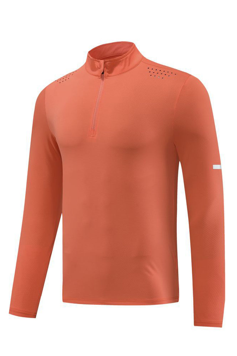 Men Half-Zip Breathable Outdoor Training Long Sleeve Top