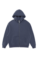 Unisex Fall 350G  Fleece Zip Up Relaxed  Solid Jacket