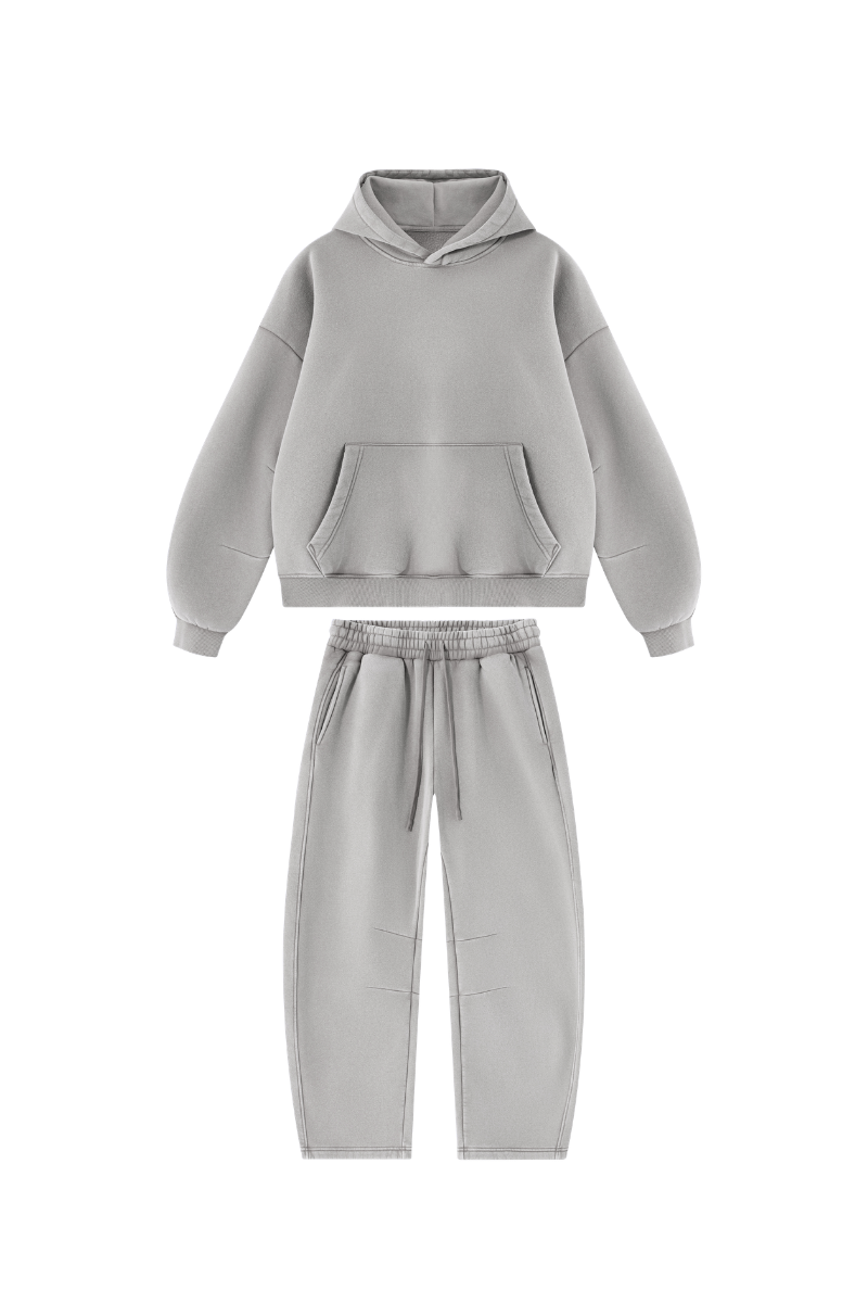 Unisex Fall Fleece Sets:Relaxed Hoodie And Sweatpants