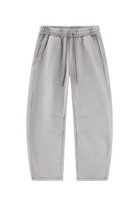 Unisex Fall Fleece Elastic Waist Curved Wide Leg Sweatpants