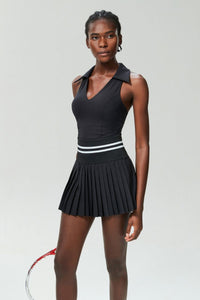Sports & Fitness V-neck quick-drying tennis skirt two-piece set