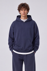Unisex Fall 100% Cotton Solid Kangaroo Pocket Hoodie