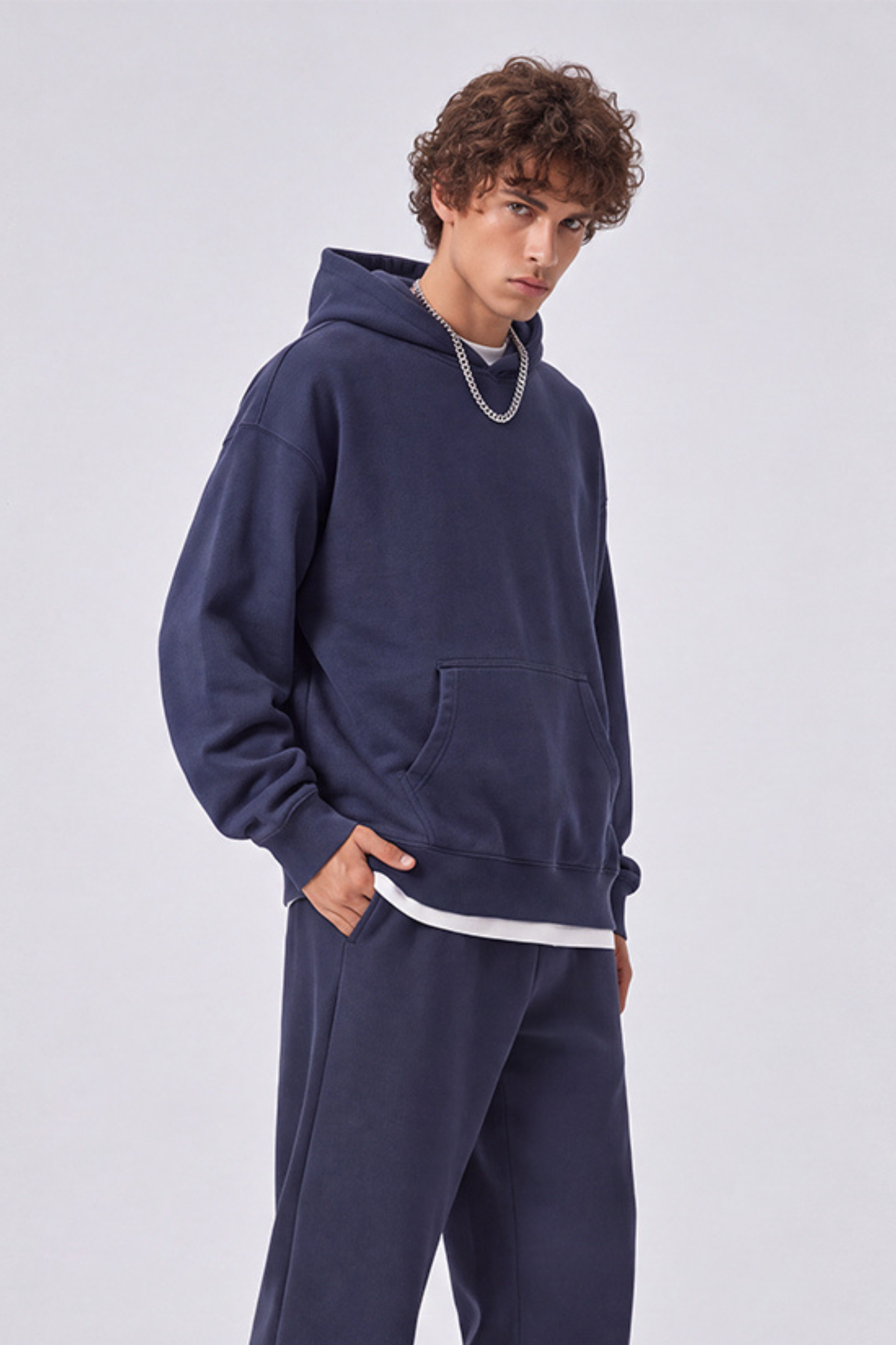 Unisex Fall 100% Cotton Solid Kangaroo Pocket Hoodie