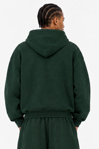 Men's Fall 100% Cotton Terry Double-Zip Hooded Jacket